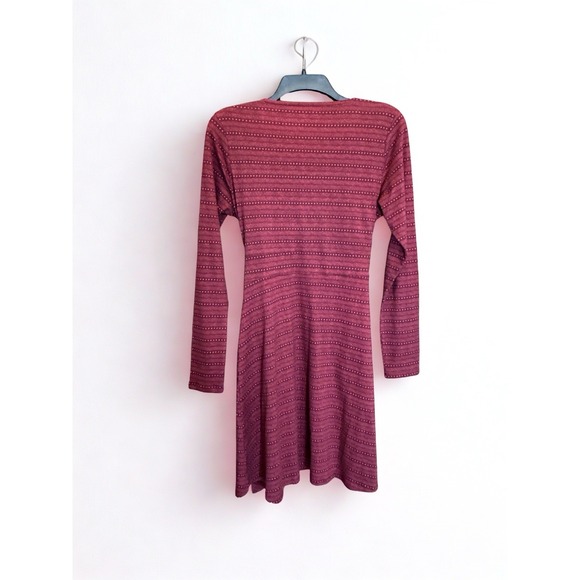 Toad & Co Cue Wrap Dress Womens Red Organic Cotton Comfort Dot V Neck Print S - Picture 3 of 6